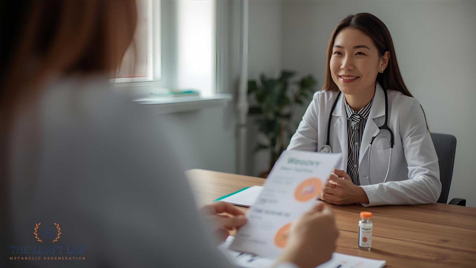 Consultation with a healthcare professional about Wegovy treatment for weight loss. 