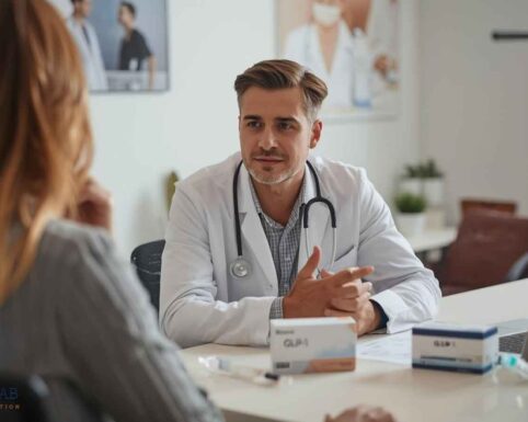 Patient consultation with a doctor about GLP-1 medications.