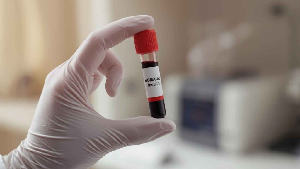Blood test tube used for evaluating insulin resistance.